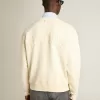 Sweatshirt in verouderd wit met omgekeerd logo op de rug – Jersey Capsule