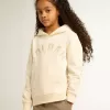 Sweatshirt met capuchon in oud wit met patches