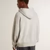 Sweatshirt met capuchon in versleten grijs met geborduurd vintage logo