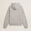 Sweatshirt met capuchon in versleten grijs met geborduurd vintage logo