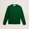 Sweatshirt met ronde hals van groene katoenen fleece