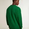 Sweatshirt met ronde hals van groene katoenen fleece