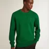 Sweatshirt met ronde hals van groene katoenen fleece