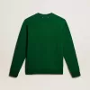 Sweatshirt met ronde hals van groene katoenen fleece