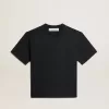 T-shirt in gewassen zwart met omgekeerd logo op de achterkant – Jersey Capsule