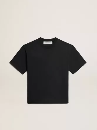 T-shirt in gewassen zwart met omgekeerd logo op de achterkant – Jersey Capsule