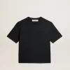 T-shirt in gewassen zwart met omgekeerd logo op de achterkant – Jersey Capsule