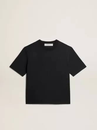 T-shirt in gewassen zwart met omgekeerd logo op de achterkant – Jersey Capsule