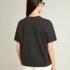 T-shirt in gewassen zwart met omgekeerd logo op de achterkant – Jersey Capsule