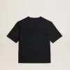 T-shirt in gewassen zwart met omgekeerd logo op de achterkant – Jersey Capsule