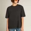 T-shirt in gewassen zwart met omgekeerd logo op de achterkant – Jersey Capsule