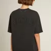 T-shirt in gewassen zwart met omgekeerd logo op de achterkant – Jersey Capsule