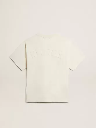 T-shirt in verouderd wit met omgekeerd logo op de achterkant – Jersey Capsule