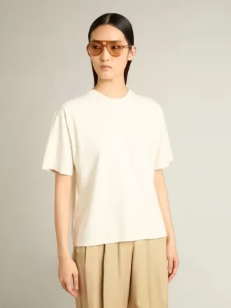 T-shirt in verouderd wit met omgekeerd logo op de achterkant – Jersey Capsule