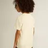 T-shirt voor jongens in versleten wit met veelkleurige letters