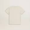 T-shirt voor jongens in versleten wit met veelkleurige letters