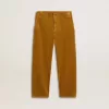 Tabakskleurige chino broek voor jongens met borduursel