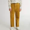 Tabakskleurige chino broek voor jongens met borduursel