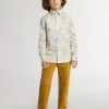 Tabakskleurige chino broek voor jongens met borduursel
