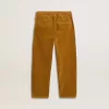 Tabakskleurige chino broek voor jongens met borduursel