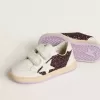 Teen Ball Star in paars glitter met witte leren ster en hielstuk