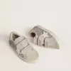 Teen Old School in zilver en roze glitter met witte leren ster