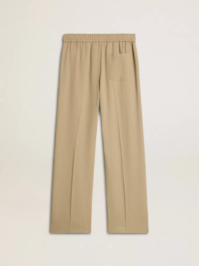 Travertijnkleurige joggingbroek voor dames