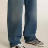 True-Star voor dames in zilveren pailletten met zwarte ster en zilveren leren hielstuk