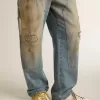 True-Star voor heren in wit nappaleer met gouden folie-ster en beige suède hielstuk.