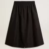 Uitlopende rok van zwart technisch nylon