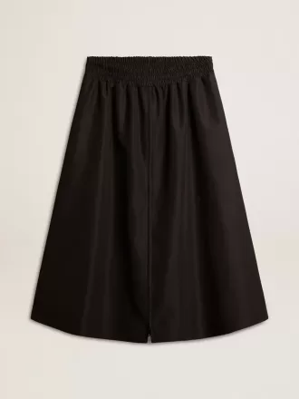 Uitlopende rok van zwart technisch nylon