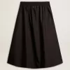 Uitlopende rok van zwart technisch nylon