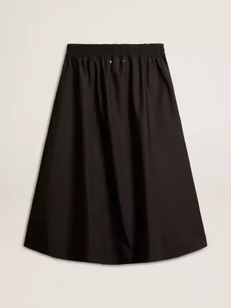 Uitlopende rok van zwart technisch nylon