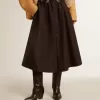 Uitlopende rok van zwart technisch nylon