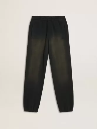 Unisex gewassen zwarte joggingbroek