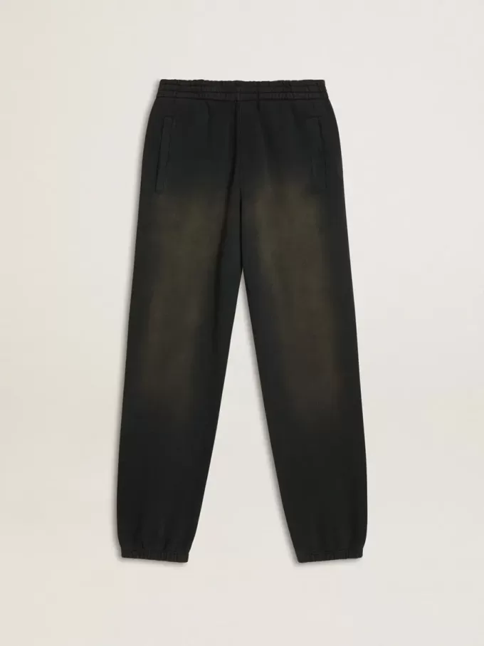 Unisex gewassen zwarte joggingbroek