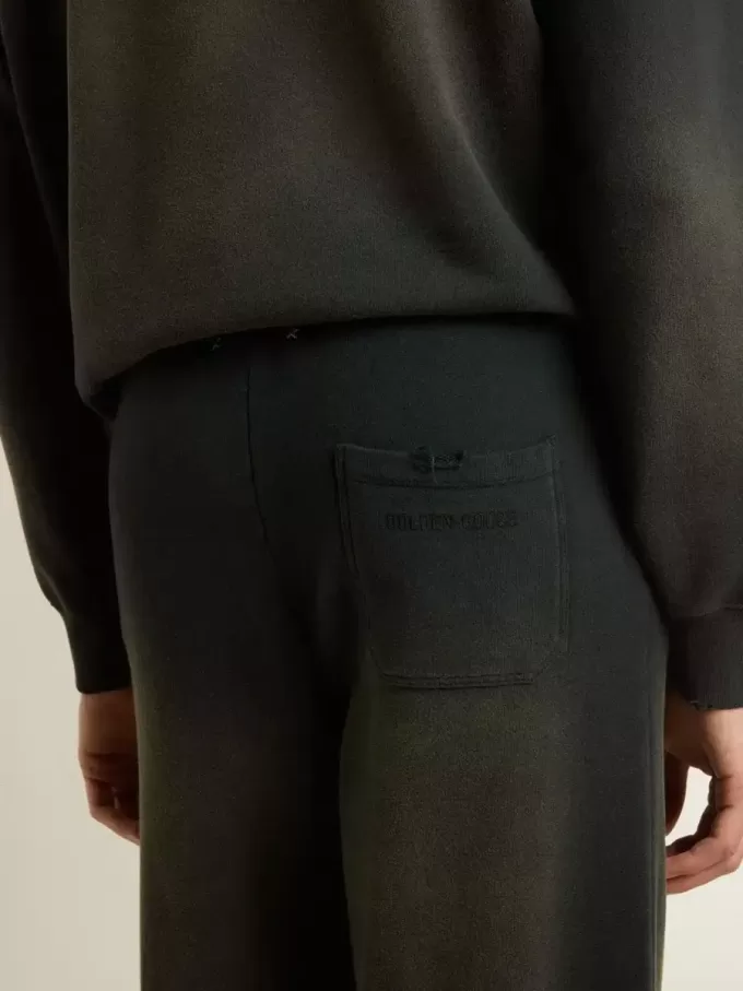 Unisex gewassen zwarte joggingbroek
