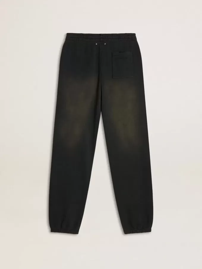 Unisex gewassen zwarte joggingbroek