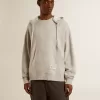 Unisex katoenen sweatshirt met capuchon en print op de achterkant