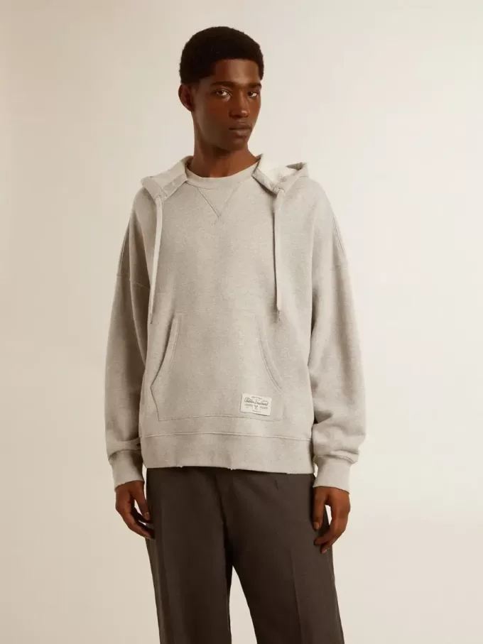 Unisex katoenen sweatshirt met capuchon en print op de achterkant