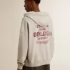 Unisex katoenen sweatshirt met capuchon en print op de achterkant