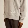 Unisex katoenen sweatshirt met capuchon en print op de achterkant