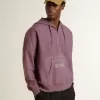 Unisex mauve katoenen sweatshirt met print op de voorkant