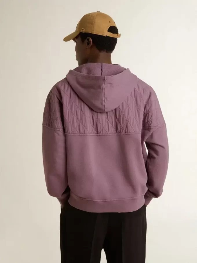 Unisex mauve katoenen sweatshirt met print op de voorkant