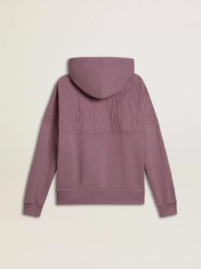 Unisex mauve katoenen sweatshirt met print op de voorkant