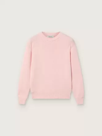 Unisex roze geribbelde Golden-trui voor kinderen met Golden-logo op de achterkant