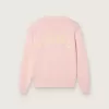 Unisex roze geribbelde Golden-trui voor kinderen met Golden-logo op de achterkant