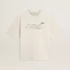 Unisex T-shirt in verwassen wit met opdruk