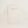 Unisex T-shirt in verwassen wit met opdruk