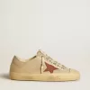 V-Star in kwartskleurig nylon met baksteenrode nubuck ster